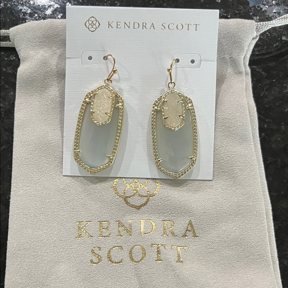 Kendra Scott Emmy DropGold and Iridescent Statement Earrings - Picture 2 of 4